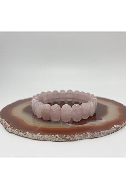 YILDIZ DOĞAL TAŞ Sertifikalı Pembe Kuvars Doğal Taş Roleks Bileklik
