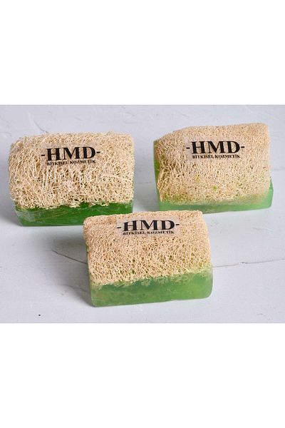 HMD BİTKİSEL KOZMETİK صابون الصبار بألياف اليقطين الطبيعية 3 قطع