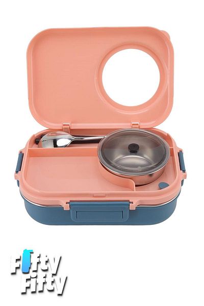 Vagonlife 1100 ML Soup Bowl-Stainless Steel Bento Lunch Box with Metal Spoon New Generation Expiry Bowl-f
