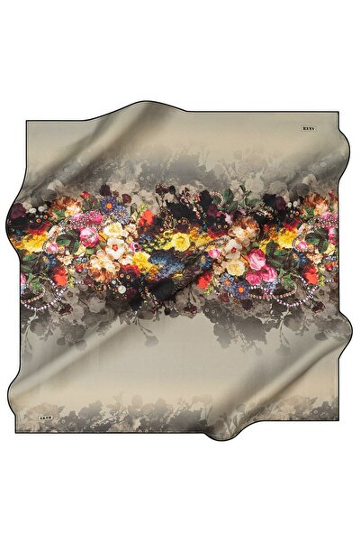 Aker Vizon Desenli Tivil Ipek Eşarp 8181713-913