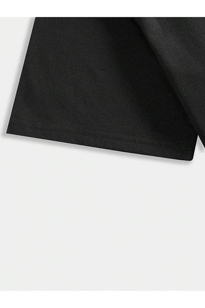 Jose Clothing Tricou oversize unisex din bumbac organic imprimat negru - cu maneca scurta