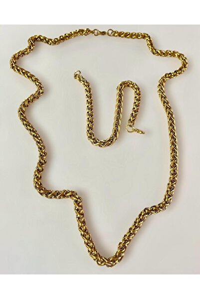 Bay hediye 1. Sınıf Çelik Kalın Burgu Kararmaz Paslanmaz Kolye Ve Bileklik Set