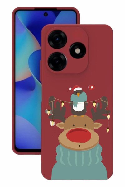 realme C53 Red Color Silicone Case with Print and Camera Protection