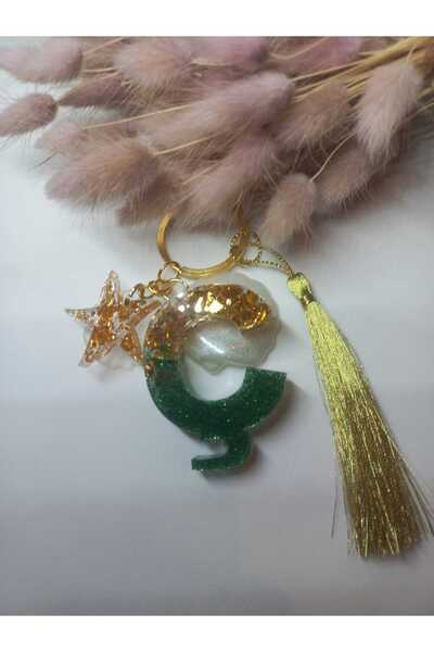 demirbasavm سلسلة مفاتيح إيبوكسي مصنوعة يدويًا