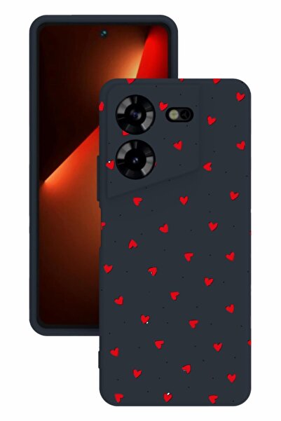 TECNO حافظة سيليكون Pova 5 مطبوعة وحماية الكاميرا باللون الأزرق الداكن