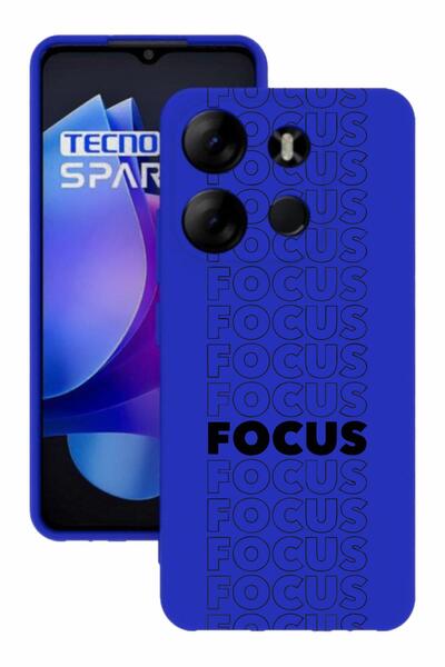 TECNO Spark Go 2023 Blue Color Silicone Case with Print and Camera Protection