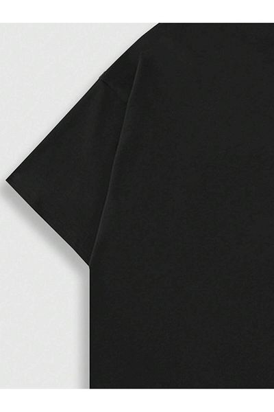 Jose Clothing Μαύρο εμπριμέ από οργανικό βαμβάκι Unisex Oversize T-shirt - Κοντό μανίκι