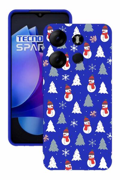 TECNO Spark Go 2023 Blue Color Silicone Case with Print and Camera Protection