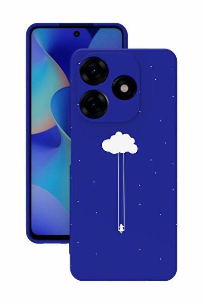 realme C53 Baskılı Ve Kamera Korumalı Mavi Renk Silikon Kılıf