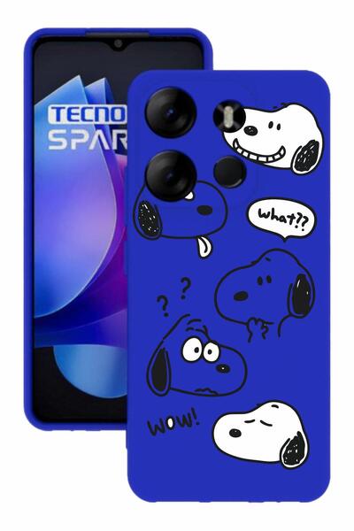 TECNO Spark Go 2023 Blue Color Silicone Case with Print and Camera Protection
