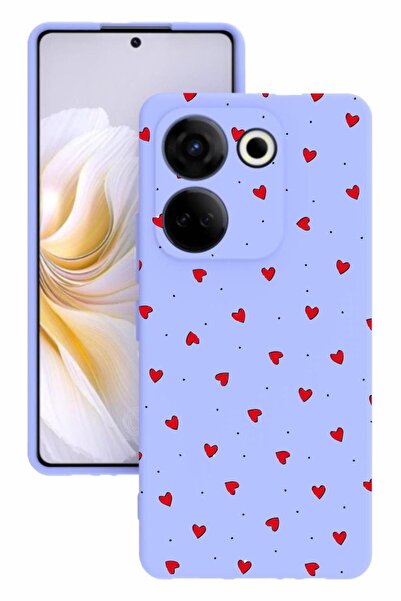 TECNO Camon 20 Baskılı Ve Kamera Korumalı Lila Renk Silikon Kılıf