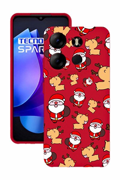 TECNO Spark Go 2023 Red Color Silicone Case with Print and Camera Protection