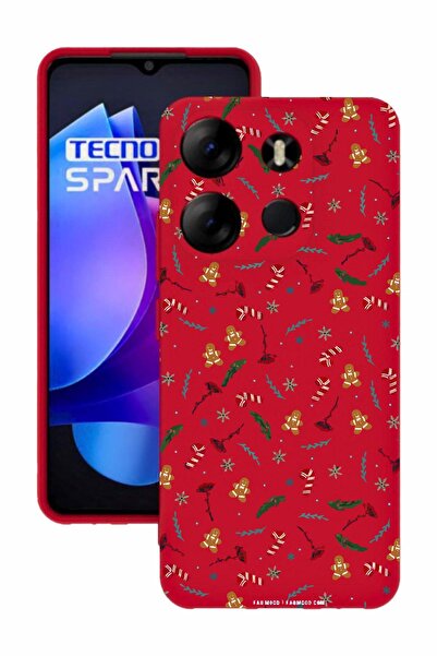 TECNO Spark Go 2023 Red Color Silicone Case with Print and Camera Protection