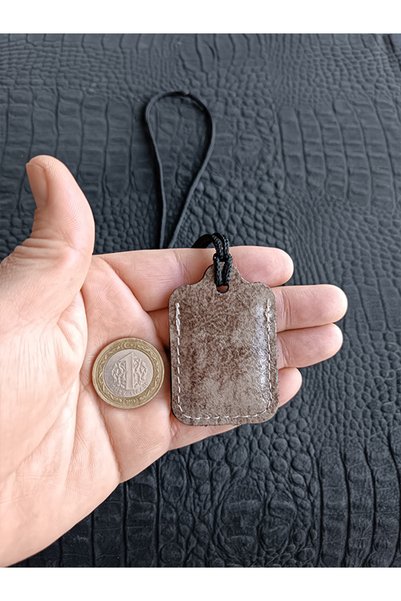ViP GiFT Küçük Dörtgen Cevşen Dualı Kolye Muska Hakiki Deri
