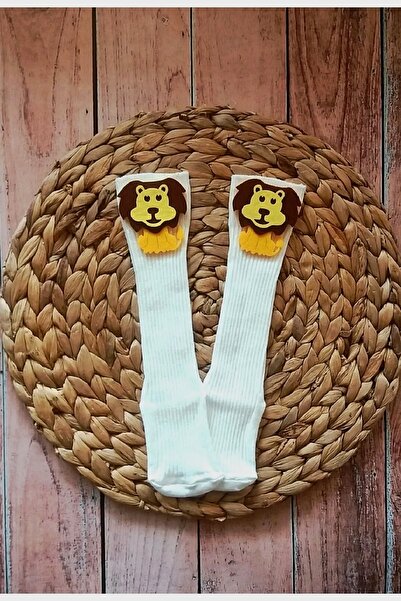 Panowill Design Erkek Bebek Aslan Keçe Süslemeli Diz Altı Çorap Doğum Günü Sa...