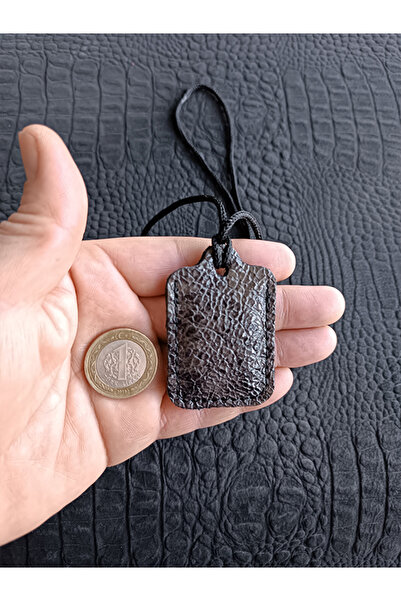 ViP GiFT Küçük Dörtgen Cevşen Dualı Kolye Muska Hakiki Deri