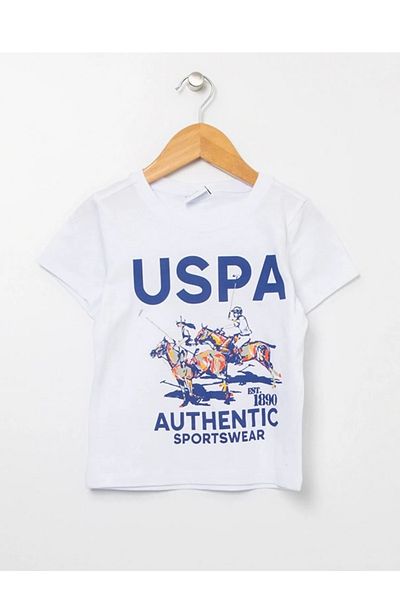 U.S. Polo Assn. Tricou alb pentru băiat