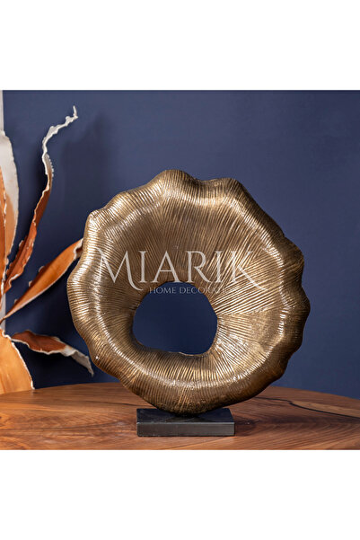 MIARIK DESIGN & DEKORASYON Dekoratif Siyah Mermer Kaideli Eskitme Güneş Obje