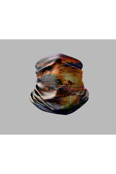 Buffalo باندانا طوق الرقبة للجنسين - تصميم فني رخامي، قناع راكب الدراجة النارية