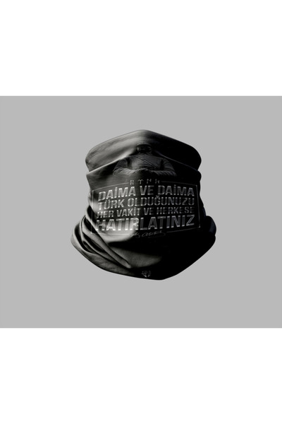 Buffalo Ataturk Designed Unisex Outdoor Bandana - Biker Buff Mask, Neck Collar