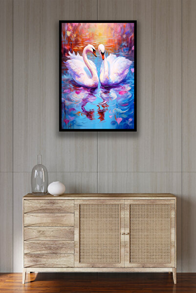 Nod Kuğ Re Sa šljokicama Dekorativni drveni stilski model za slikanje, dnevna...