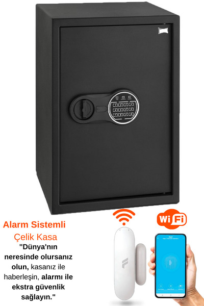 KALE KD060-60-145 Elektronik Şifreli Kasa Büyük Boy Akıllı Para Evrak Kasası Alarmlı Kasa