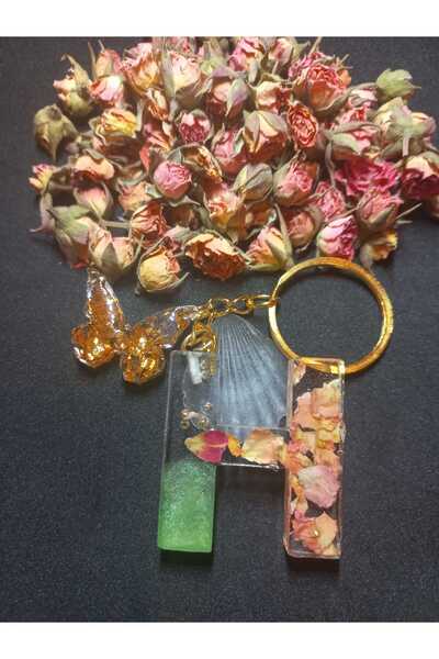 demirbasavm سلسلة مفاتيح إيبوكسي H مصنوعة يدويًا