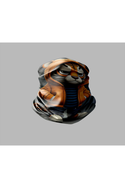 Buffalo قناع برتقالي خارجي للجنسين - باندانا طوق للرقبة بتصميم حيوانات