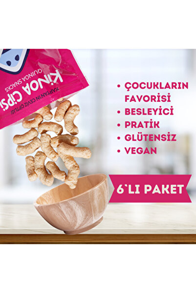 Kaptan`ın Ceviz Çiftliği Glütensiz Vegan Sağlıklı Atıştırmalık Kinoa Cipsi X 6 Adet Avantajlı Paket