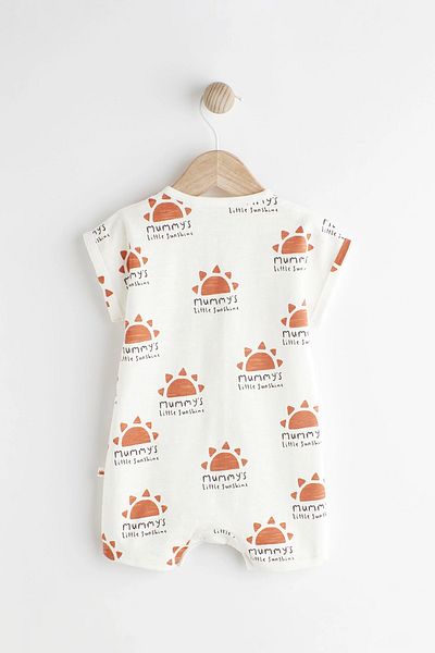 Next Baby 100% Organic Cotton Cream Mother's Printed Single Summer Overalls Set ALY00699