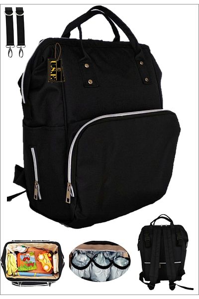 USF Baby Care Bag Organizer Functional Mother Baby Care Backpack Black