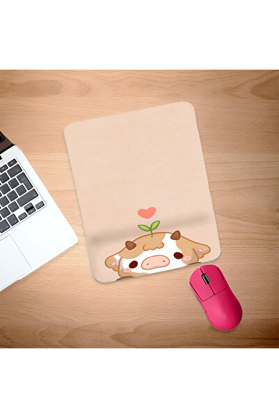 UcuruStore Sevimli Yarım İnek Bilek Destekli Mouse Pad