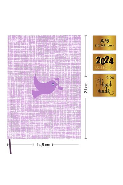 BİDEFTER مفكرة بيانو (خط رباعي القطع بدون مفتاح) 100% صناعة يدوية، خياطة يدوية، غلاف مطلي (A/5)