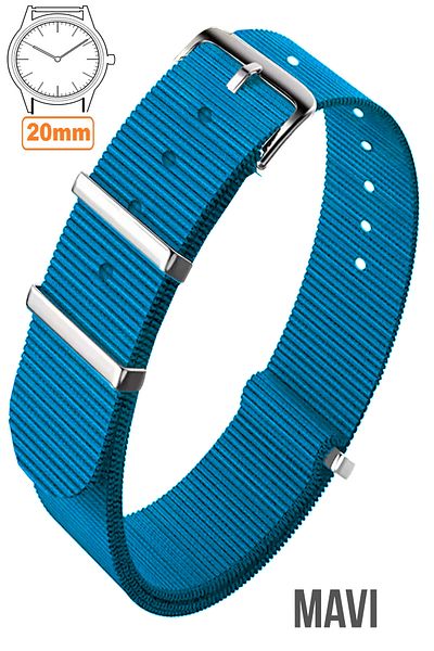 COBRA سوار ساعة من نسيج الناتو متوافق مع ساعة Fossil-Welder-Casio-Seiko-Omega-Armani مقاس 20 ملم NTTEK20