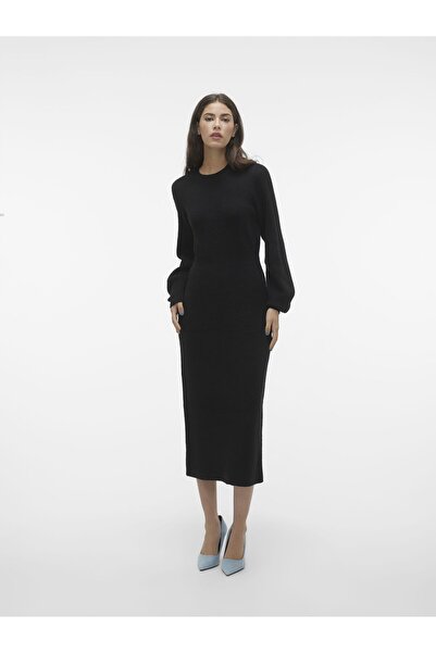 Vero Moda Strickkleid VMANGALINA LS O-YAKA 7/8 ÖRGÜ ELBİSE VMA