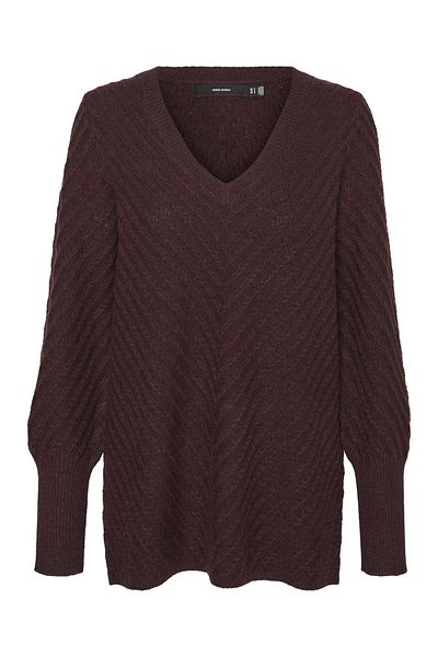 Vero Moda Strickpullover VMANJASTINNA LONG V-NEK PULLOVER GA EXC