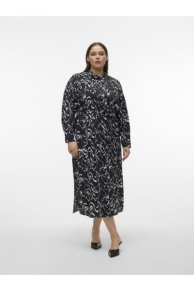 Veromoda Curve Hemdblusenkleid VMCCIA Langes Kleid