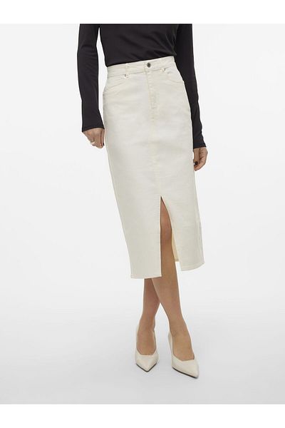 Vero Moda Jeansrock Vmveri Hohe Taille Langer Rock