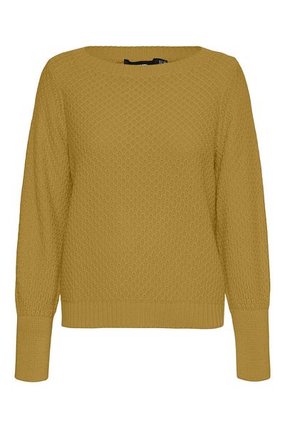 Vero Moda Strickpullover VMWAFFY LS BOATNECK BLOUSE REP EXC