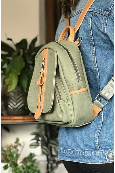 Just Polo 4058-Green Tan Backpack
