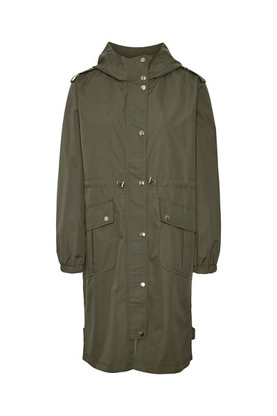 Vero Moda Langer Parka Kapuze Elastischer Bündchen Parka