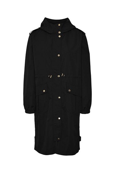 Vero Moda Langer Parka Kapuze Elastischer Bündchen Parka