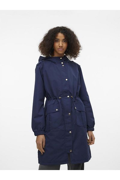 Vero Moda Langer Parka Kapuze Elastischer Bündchen Parka