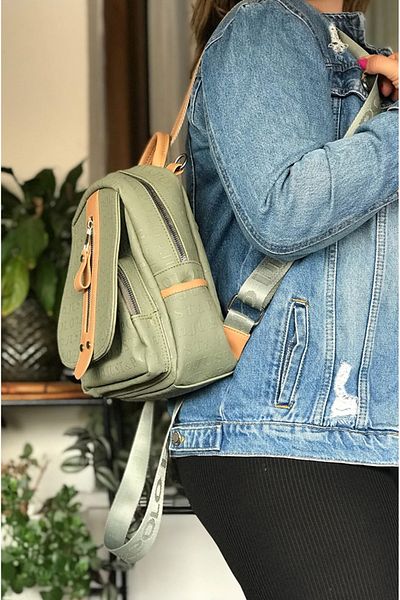 Just Polo 4058-Green Tan Backpack