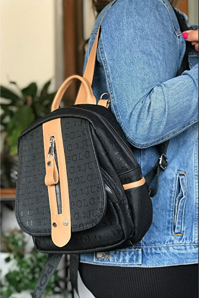 Just Polo Milano Design 4058-Black Camel Shoulder Bag