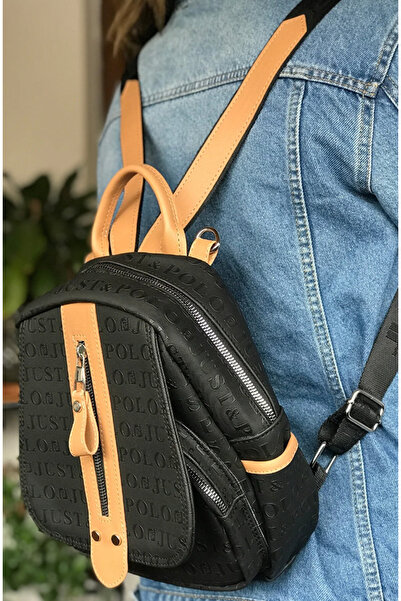 Just Polo Milano Design 4058-Black Camel Shoulder Bag