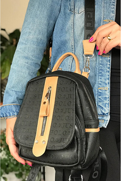 Just Polo Milano Design 4058-Black Camel Shoulder Bag