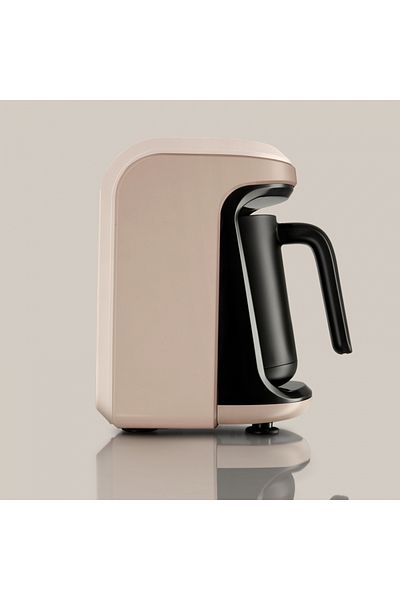 Karaca Hatır Hüps Kaffeemaschine für türkischen Mokka mit Milch, Beige, Milchaufheizung Maschine, Türkisch