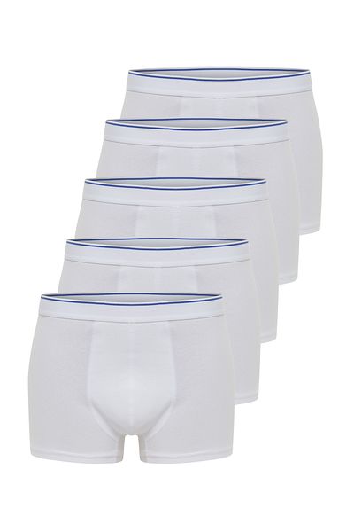 Trendyol Collection Pack of 5 White Cotton Boxers - Multicolor, TMNAW21BX0018