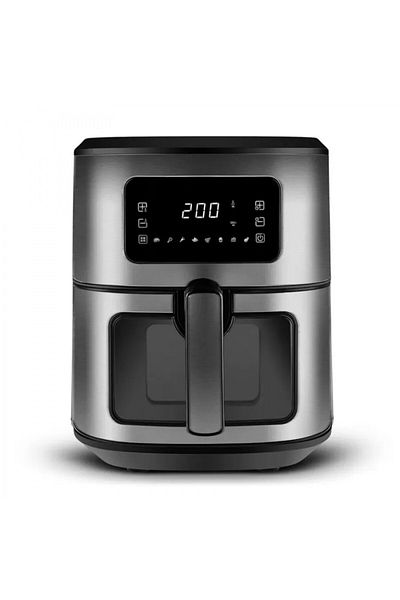 Karaca Multifry Inox Xxl 7 Liter Airfryer Mit Digitalem Glasfenster, Heißluftfritteuse
